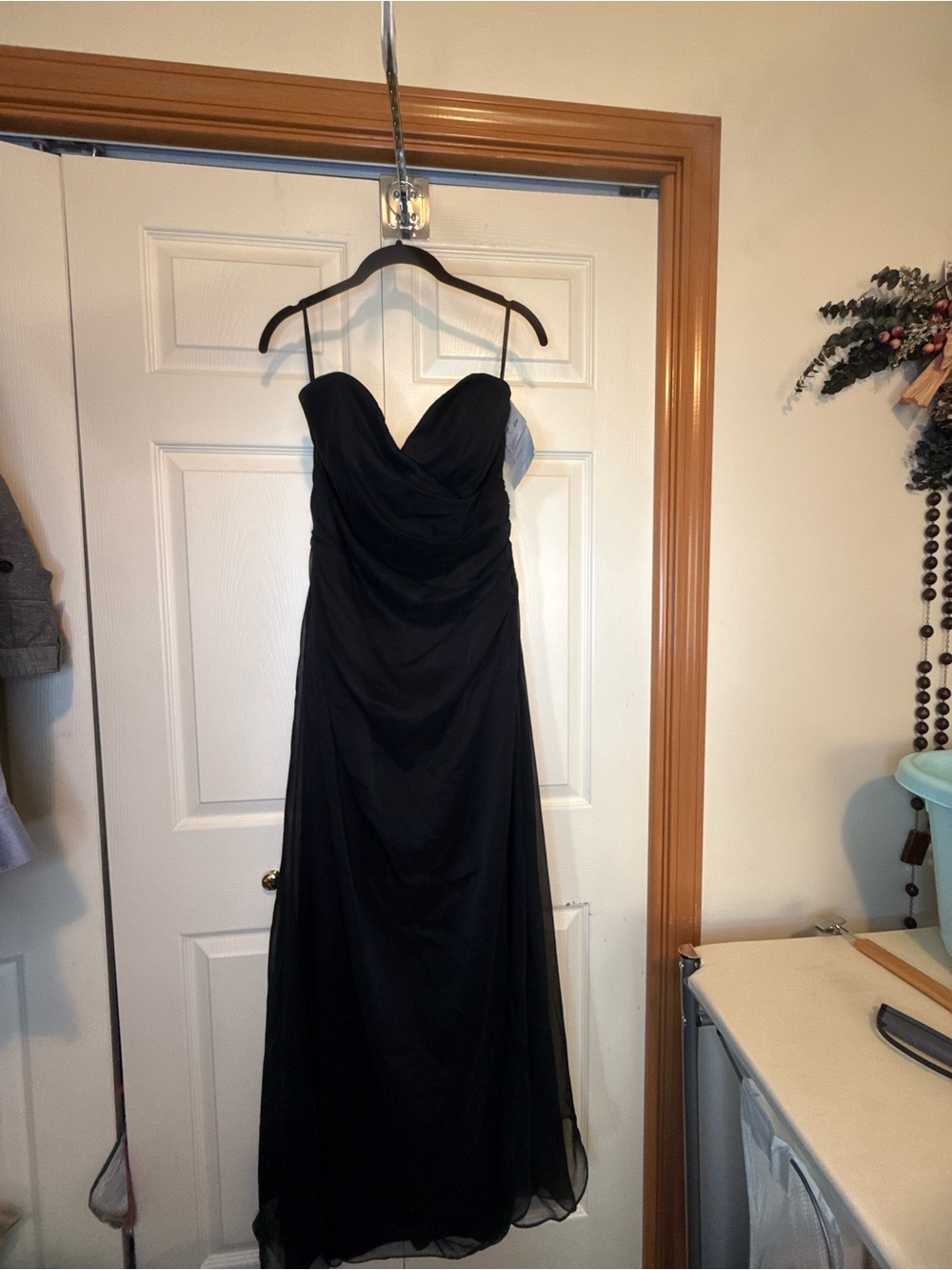 Vintage Watters & Watters Black Strapless Dress- 10 - NWT - Luminescent Chiffon